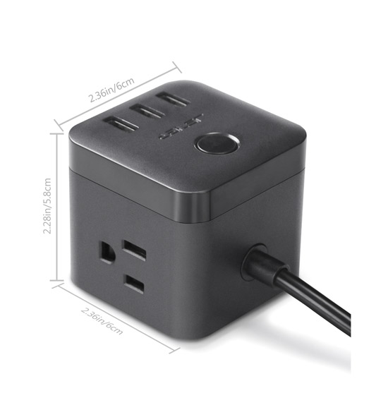 Cubic Smart Charging Power Strip JSVER Black for sale online JSVER-PS3031 