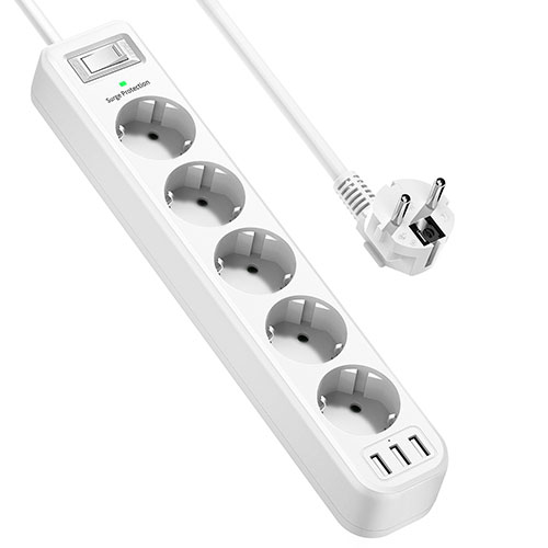 Multiprise, 4 Ports USB (3 USB A + 1 USB C) et 6 Prises de Courant avec  Protecti